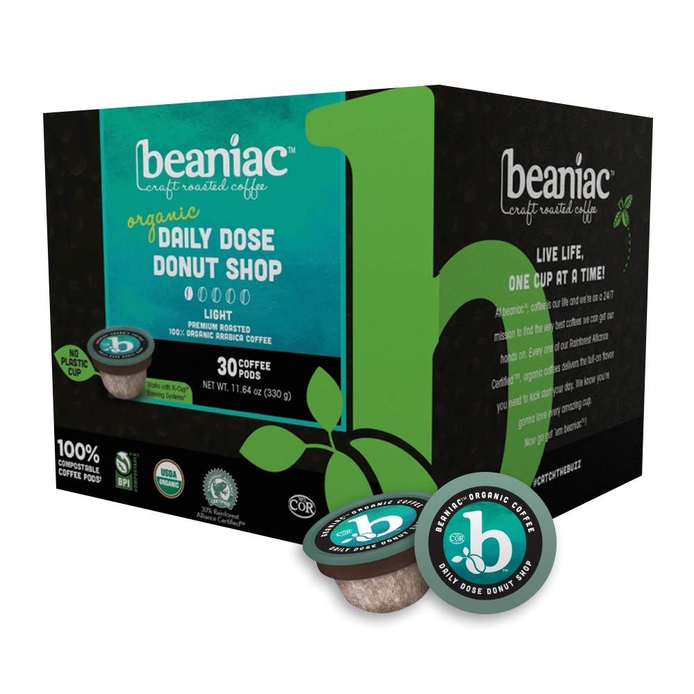 Organic Light Roast Single Serve Compostable Coffee Pods, 30 Count V864