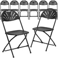 Black Plastic Fan Back Folding Chair M693