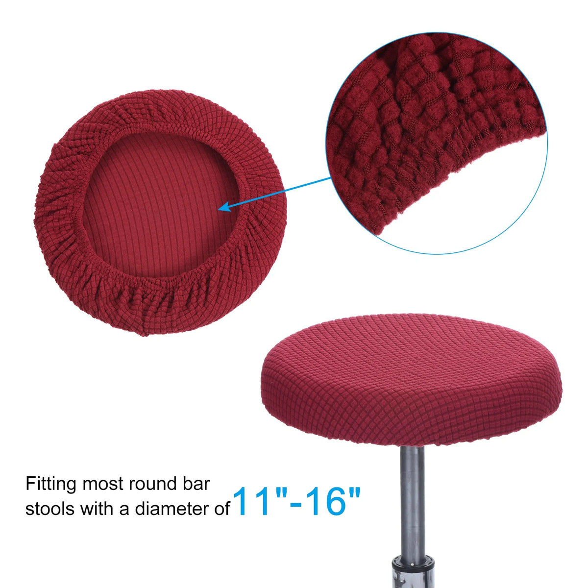 11" 6 Pack Wine Red Bar Stool Cover N156