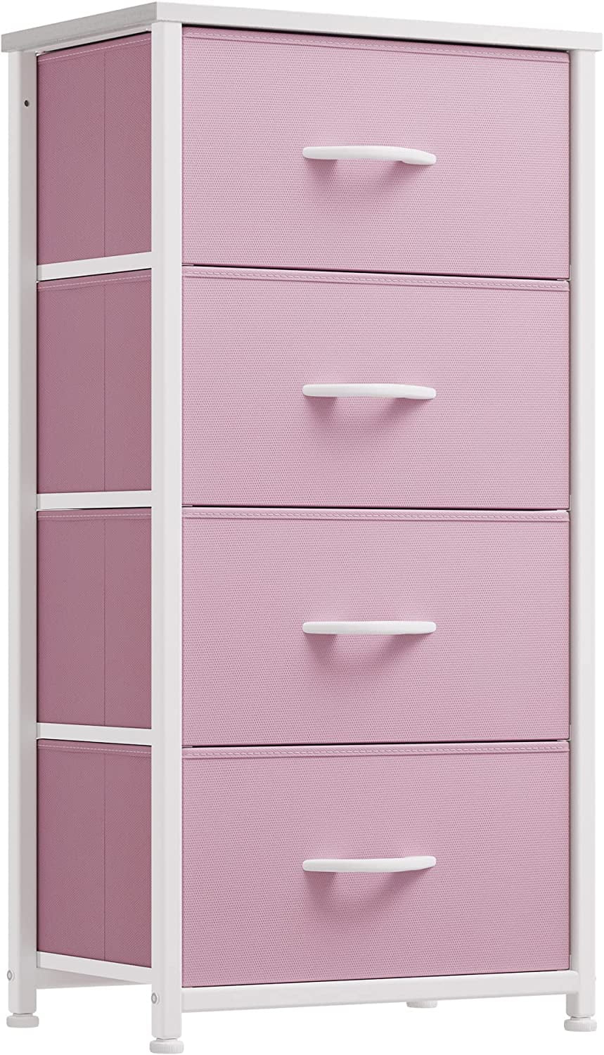 Pink 4 Drawer Fabric Dresser E123018
