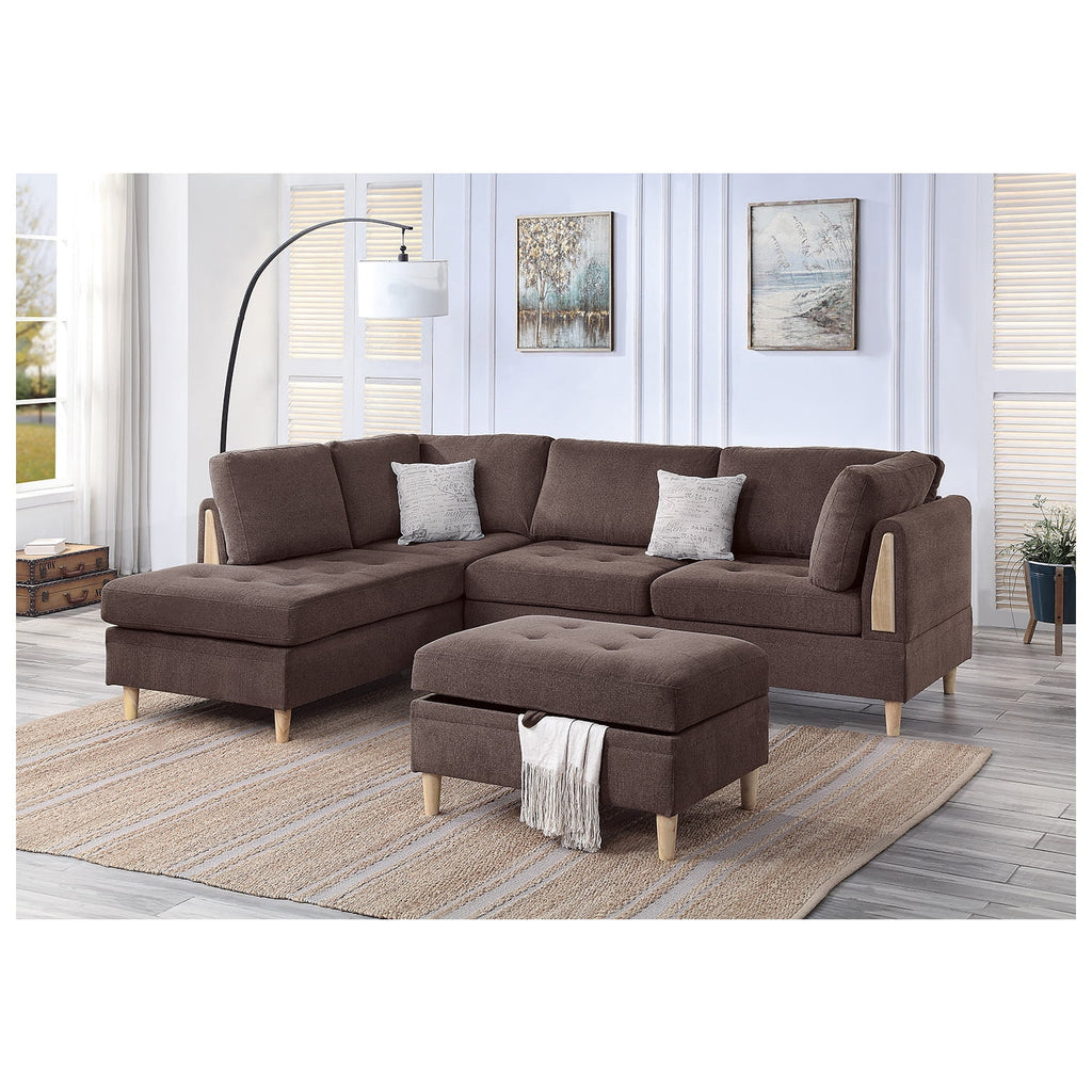 Chenille 3-Pc Sectional L799