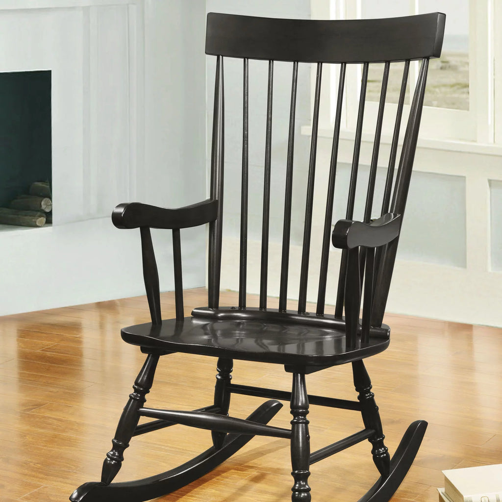 Black Wooden Rocking Chair S873