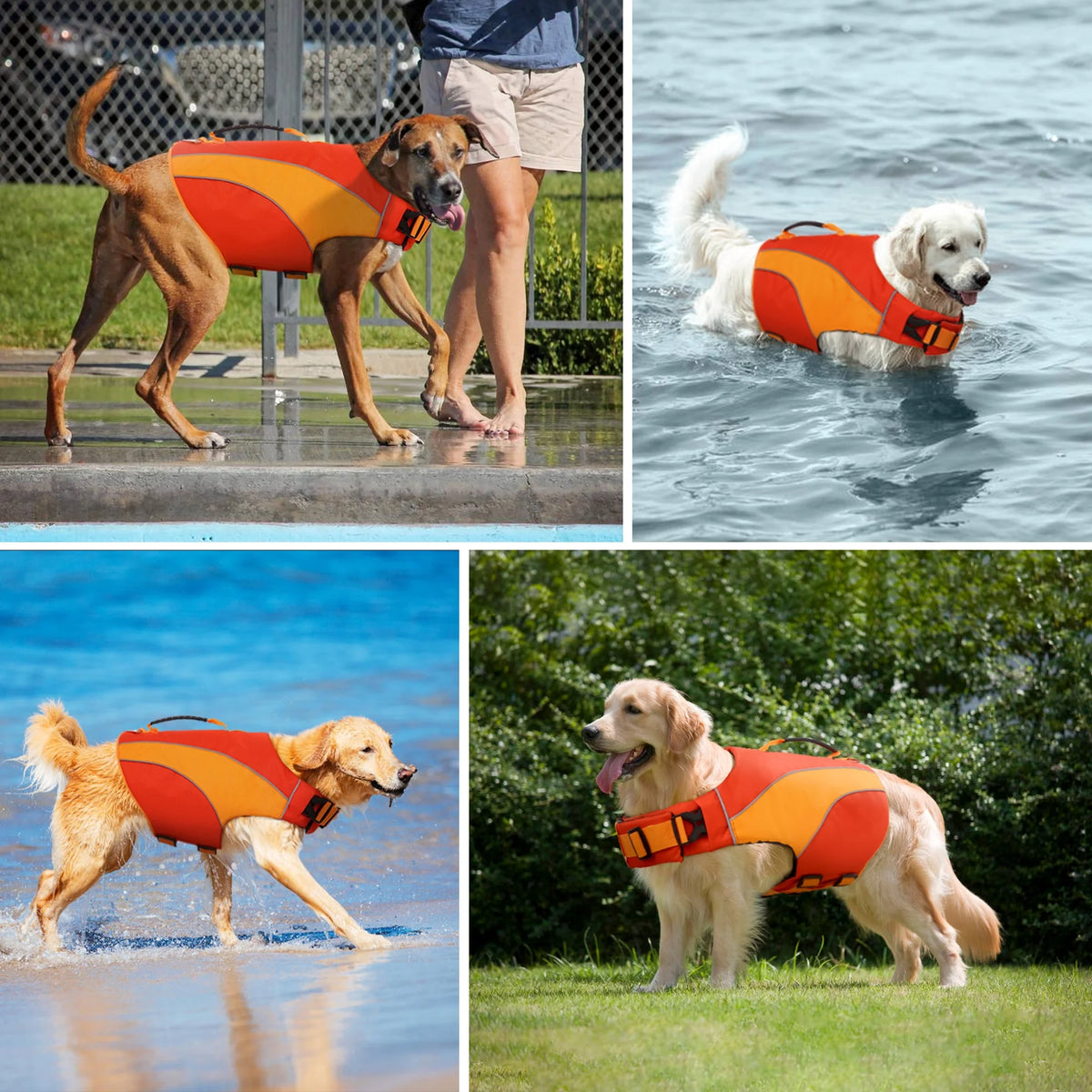 Dog Life Jacket with Reflective Stripes J868