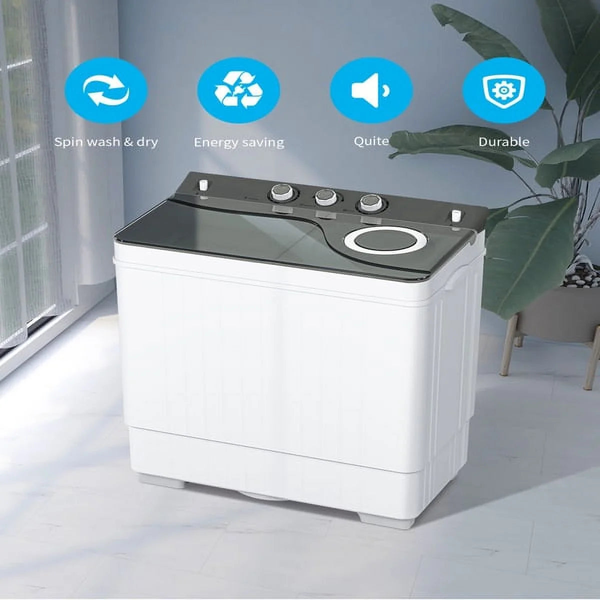 Portable 26lbs Washing Machine with Drain Pump L95539