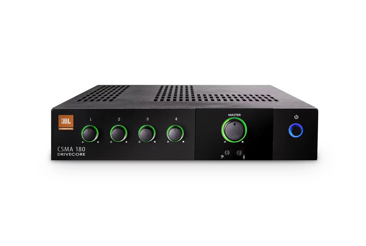 70v Amplifier and 10 White Cube Speakers Z649566