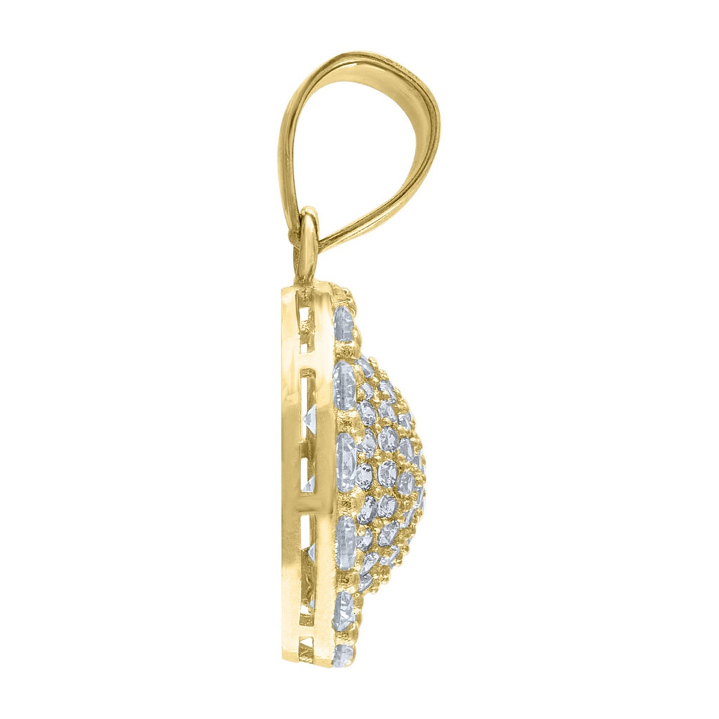10k Yellow Gold CZ Charm Pendant Necklace J531933