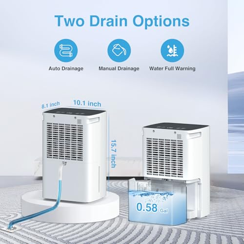 850 Sq.Ft 86OZ Water Tank Dehumidifier with Timer Auto Shut Off K948433