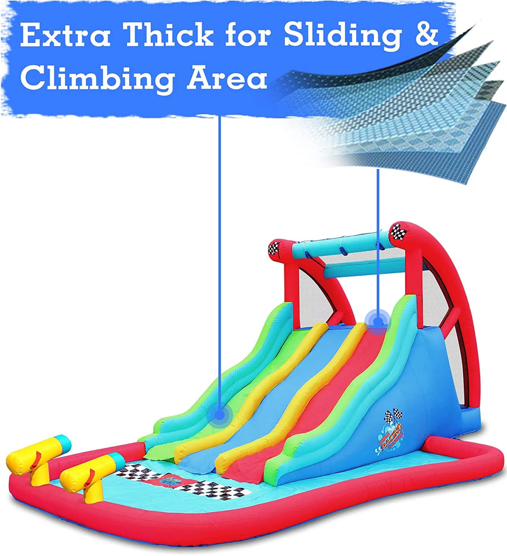 Inflatable Water Slide with Climbing Wall and Pool C998