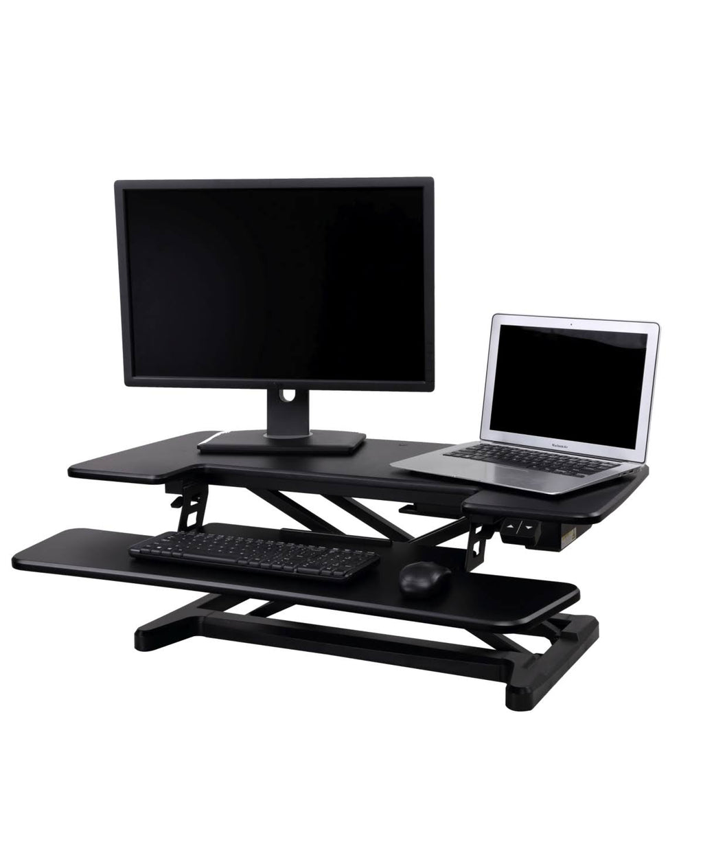 Black electric standing desk converter S352