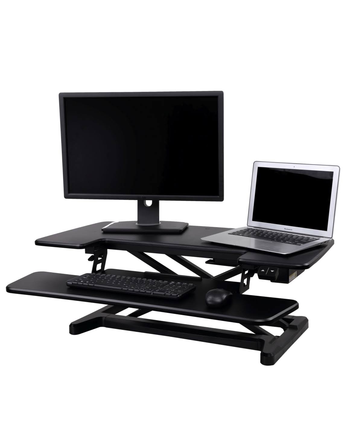 Black electric standing desk converter S352
