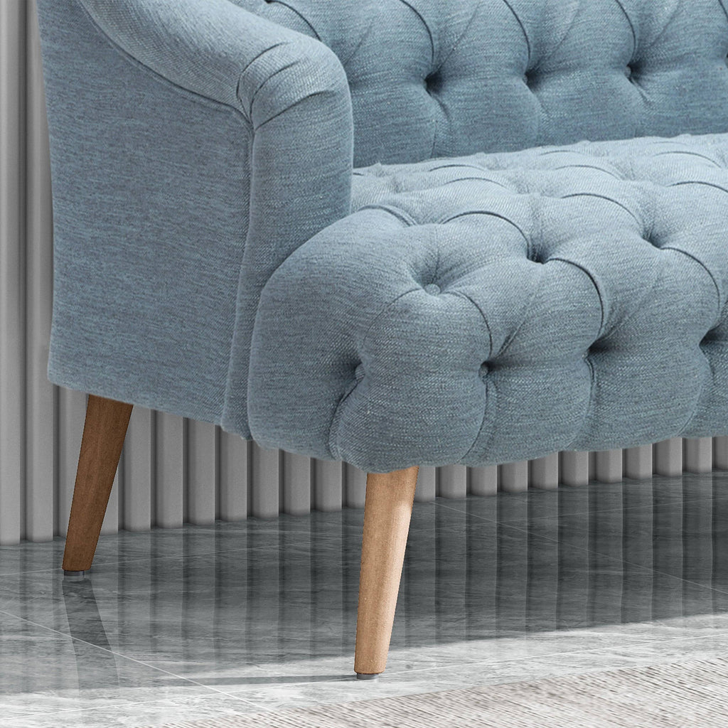 Light Blue Fabric 3 Seater Sofa N55093