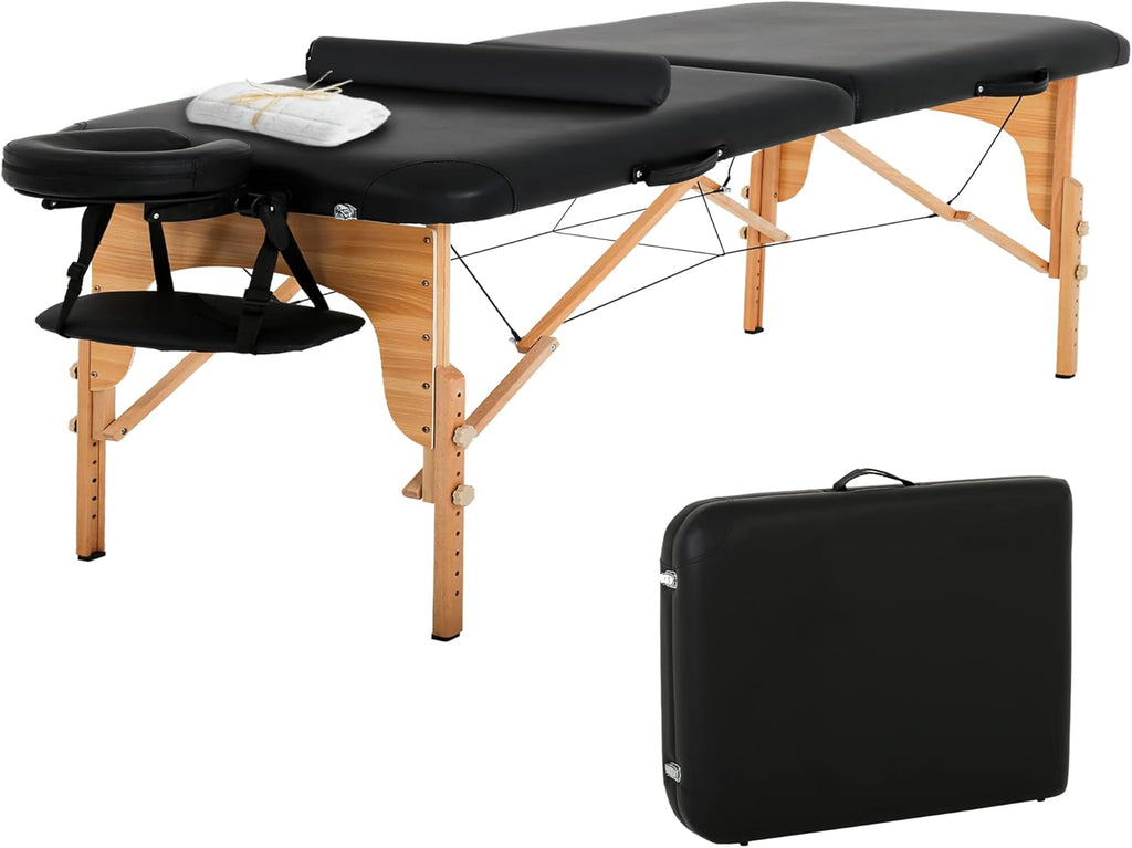 Portable 84 Inch 2 Folding Lightweight Massage Table with Carry Case M48918