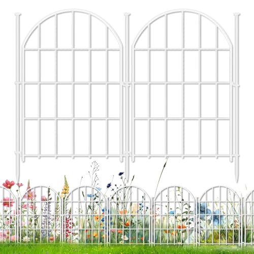 26 Pack 22in X 28ft Arched No Dig Rustproof Metal Garden Fence Y27881