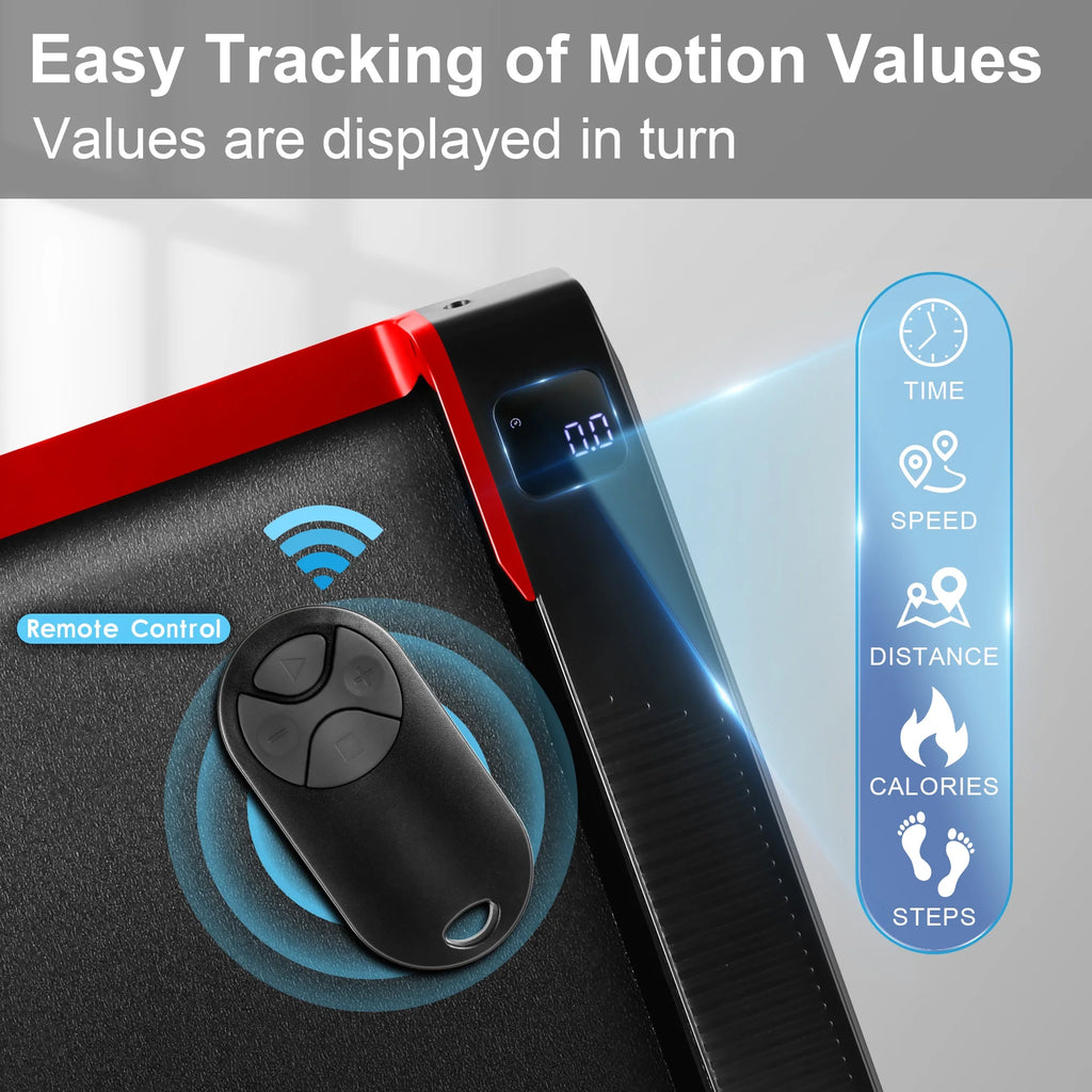 Walking Pad Treadmill with 5% Incline, 2.5HP, Black & Red Y335