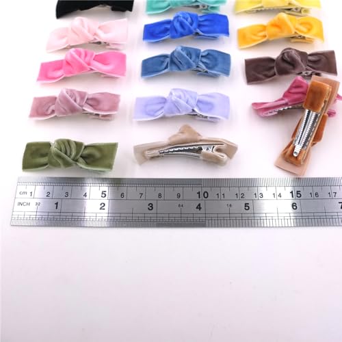 24 Pieces Velvet Bow Hair Clips S30216