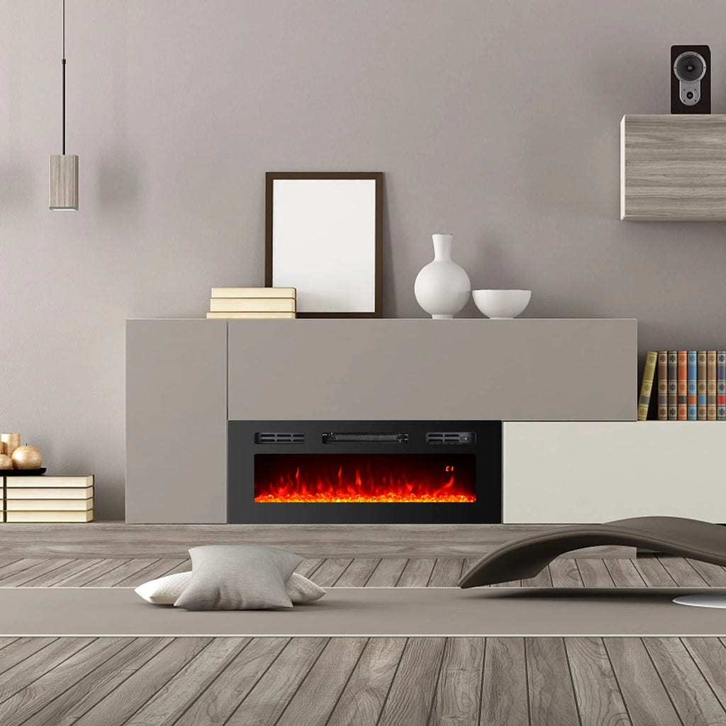 36" Electric Fireplace Insert Stove Heater with Remote Control O6949