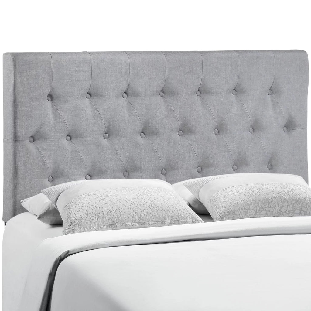 Queen Size Grey Fabric Headboard B534684