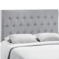 Queen Size Grey Fabric Headboard B534684