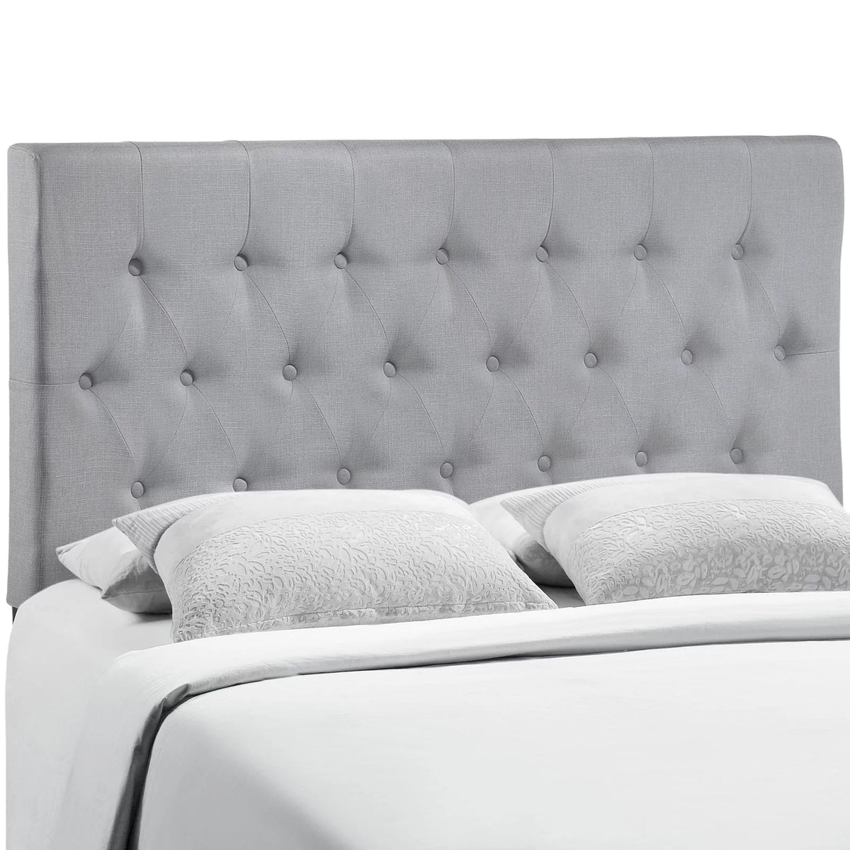 Queen Size Grey Fabric Headboard B534684