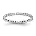 14K White Gold Eternity Diamond Ring, Lab Grown Round, Size 9 C150609