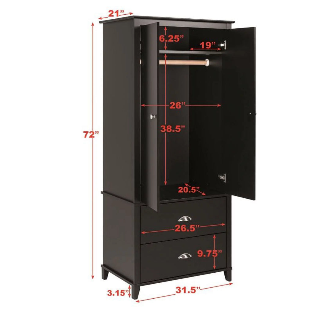 Black Wardrobe Armoire V606