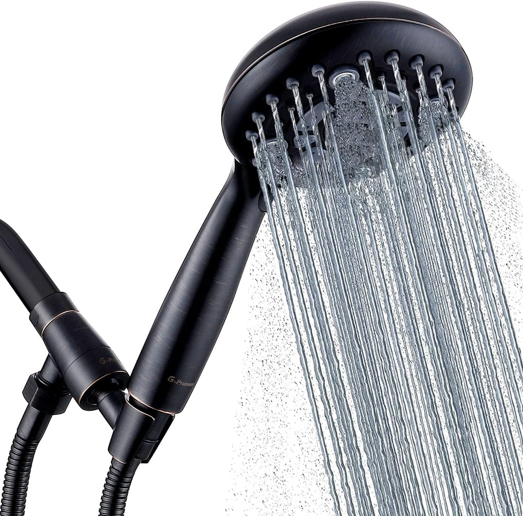 Oil Rubbed Bronze Handheld Shower Head with Extra Long Flexible Hose and Metal Adjustable Bracket, Pack of 2 C102575