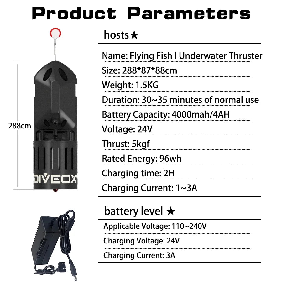 Electric Underwater Scooter 20M Waterproof V403861