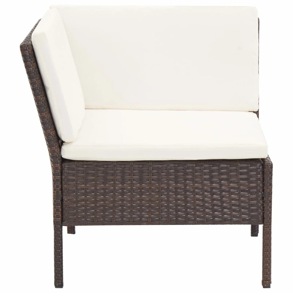 3 Piece Poly Rattan Patio Sectional Sofa Set with Ottoman Z545