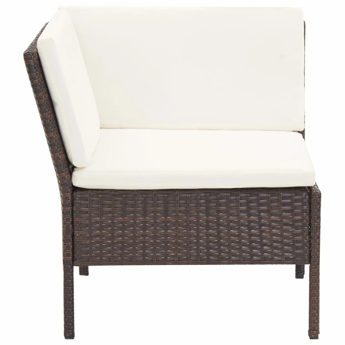 3 Piece Poly Rattan Patio Sectional Sofa Set with Ottoman Z545