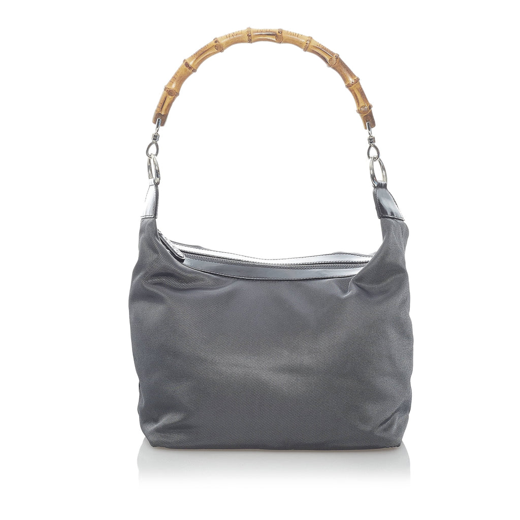 Gray Nylon Shoulder Bag J63004