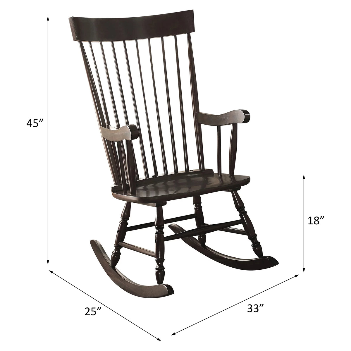 Black Wooden Rocking Chair S873