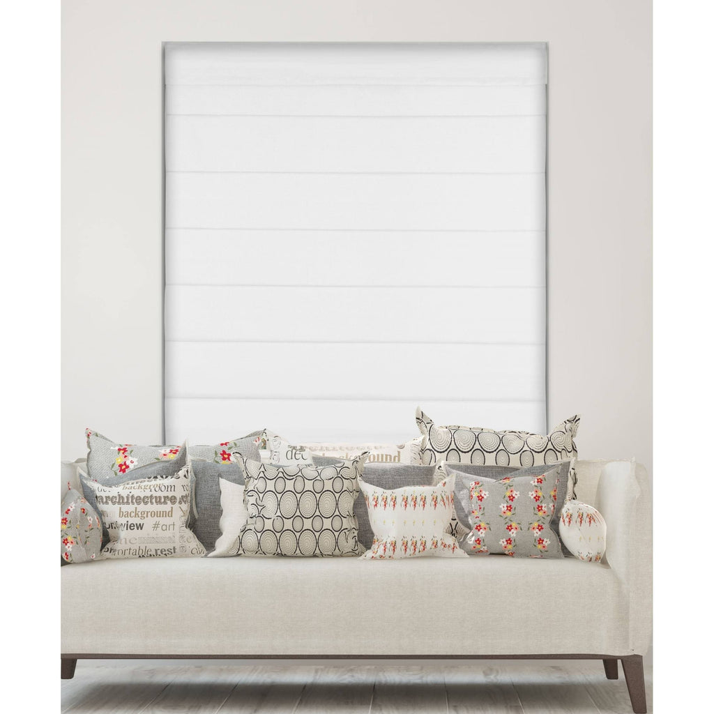 White Cordless Fabric Roman Shades U8203