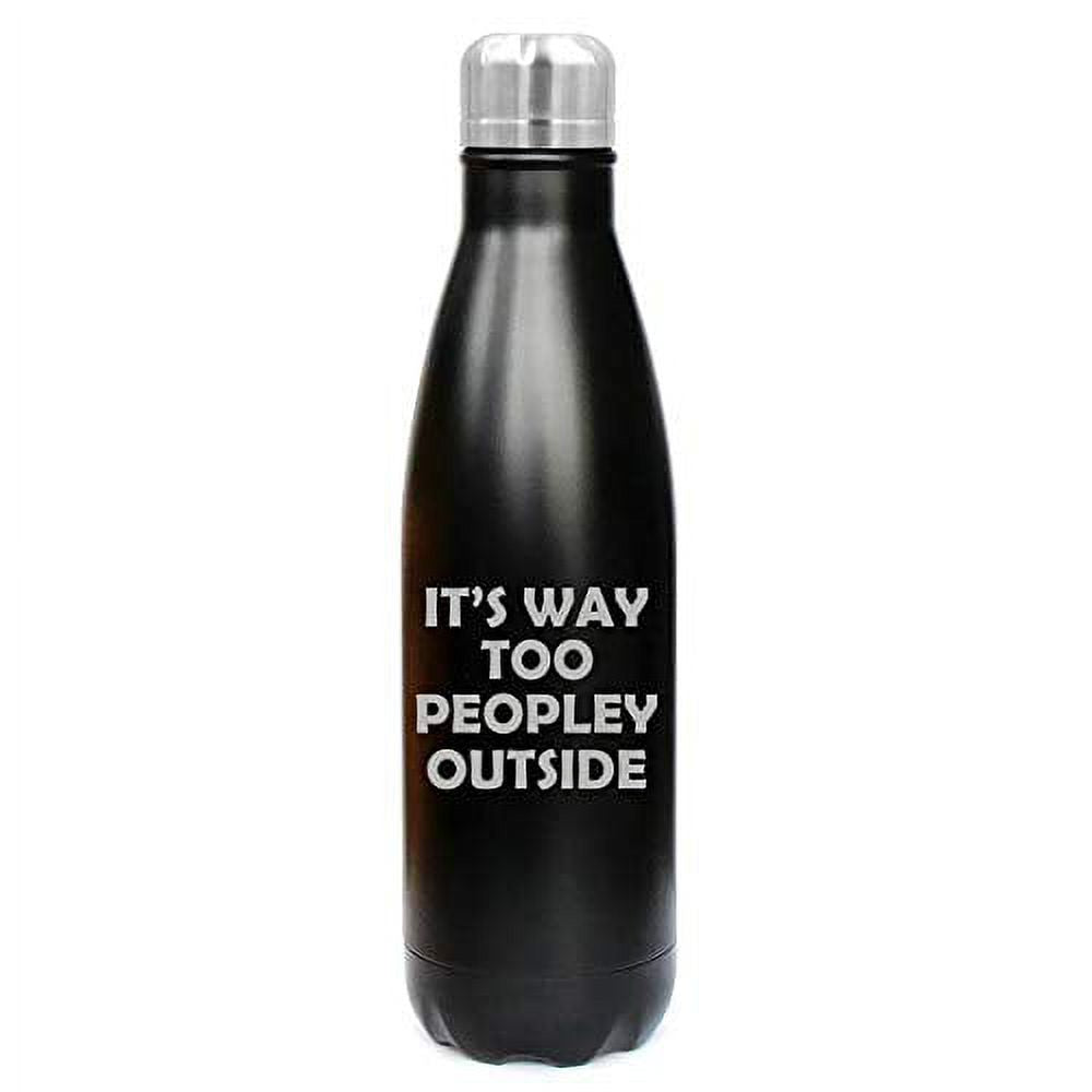 17 oz Double Wall Vacuum Insulated Stainless Steel Water Bottle Travel Mug Cup (Black) V585274