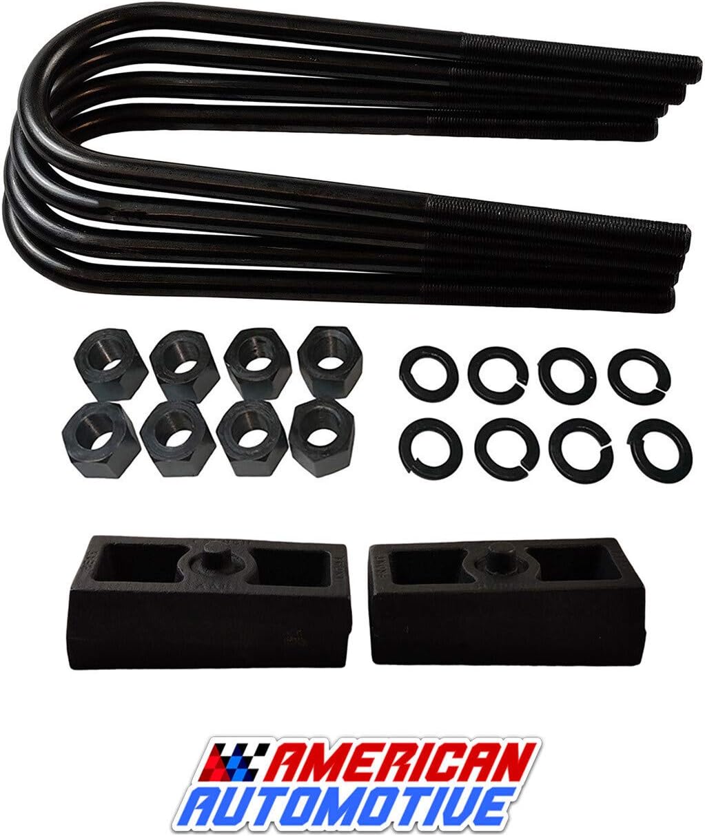 2 Rear Suspension Lift Solid Cast Iron Blocks with 11 Round Leaf Spring Axle U Bolts Q883