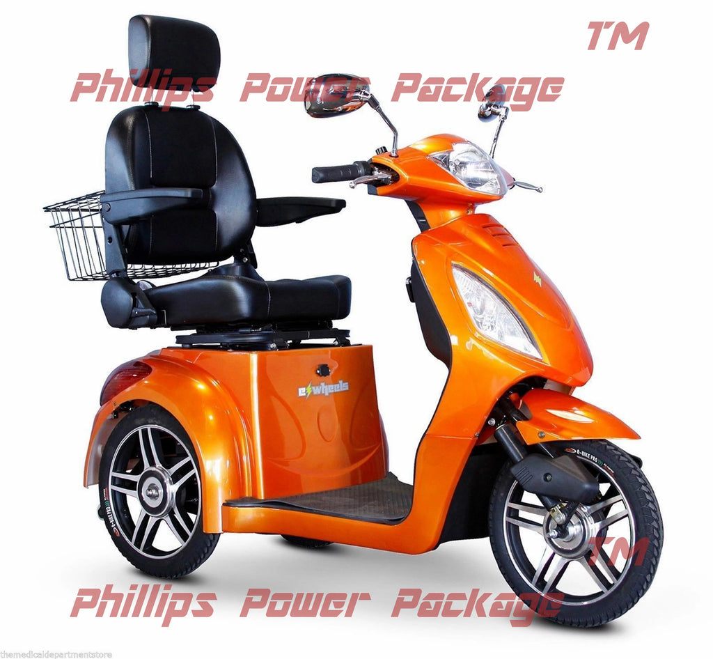Orange 3-Wheel Scooter with Electromagnetic Brakes V14180