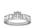 14K White Gold Solitaire Ring with Accents R872