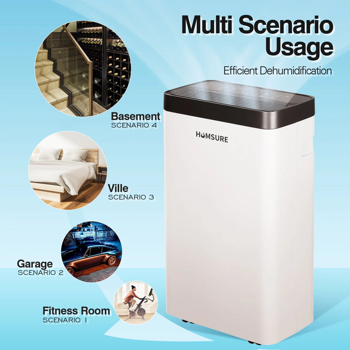 22 Pints Portable Dehumidifier with Drain Hose O349906