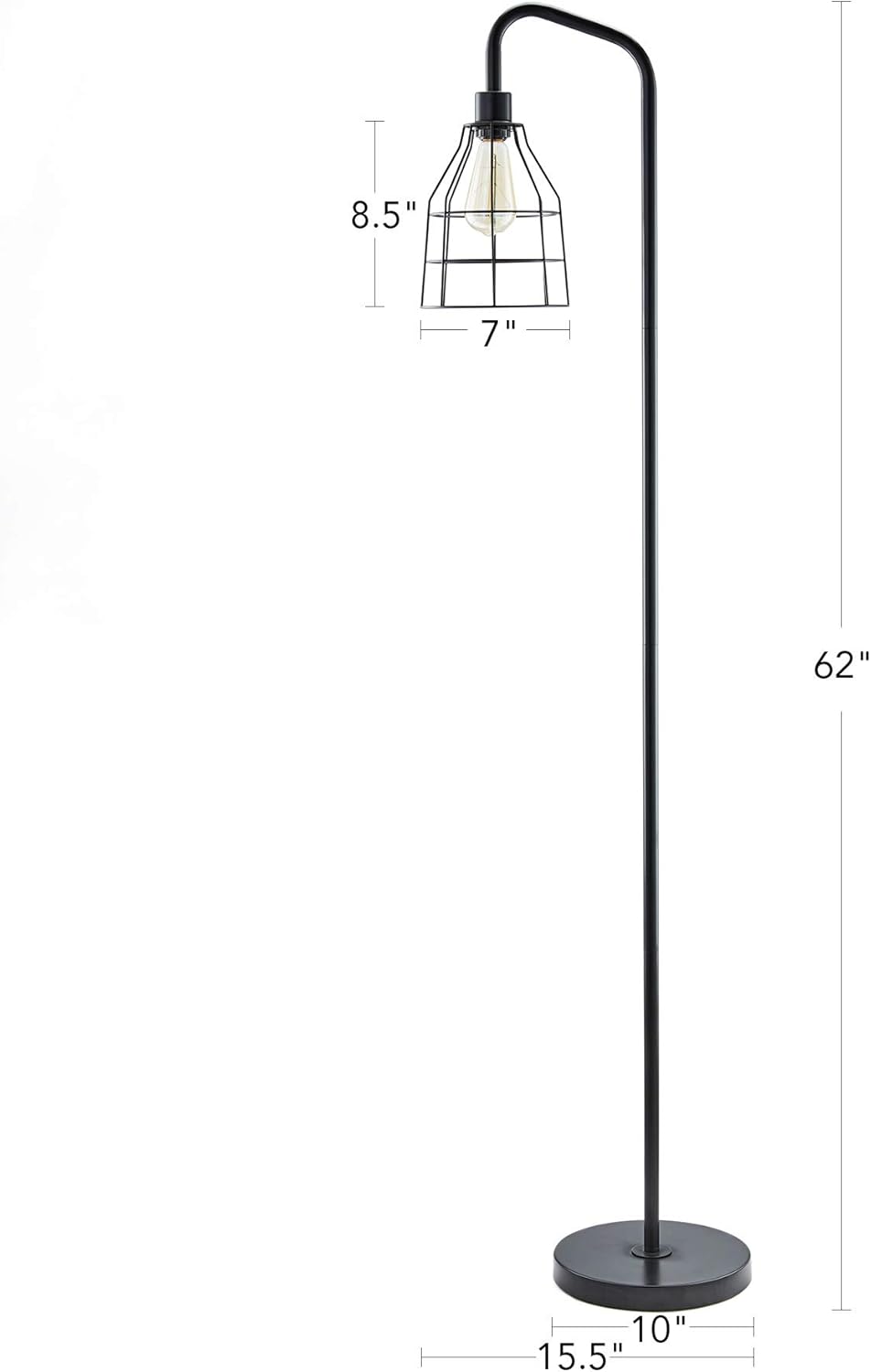 Black Industrial Floor Lamp with Heavy Metal Base K2127