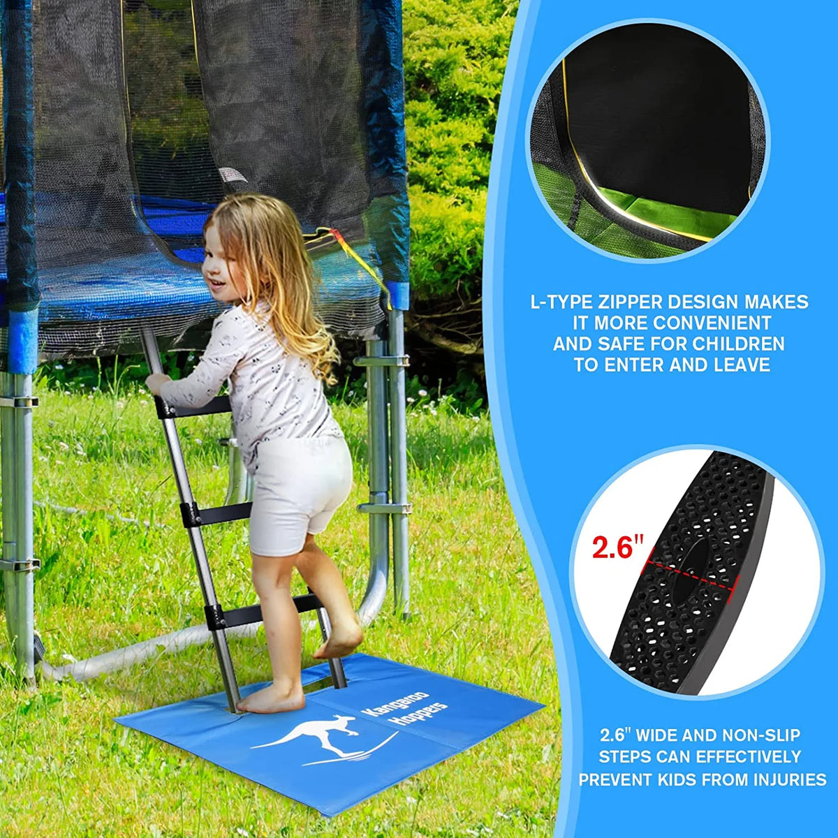 Blue 15FT Trampoline with Basketball Hoop P424