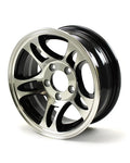14X5.5 5-Lug on 4.5" Aluminum Trailer Wheel Black J912
