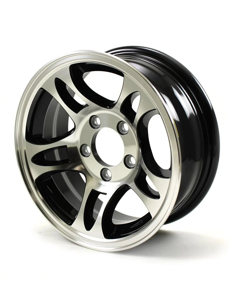 14X5.5 5-Lug on 4.5" Aluminum Trailer Wheel Black J912