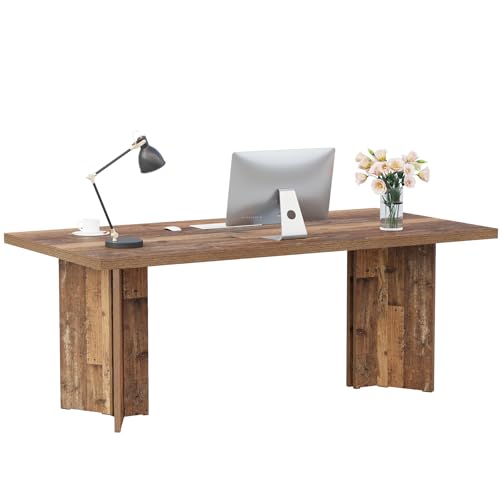 63-inch Dark Brown Wood Executive Desk I838