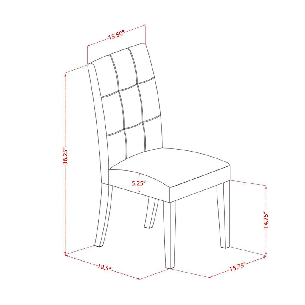 5 Piece Rectangle Kitchen Table with Leaf and 4 Chairs, Oak E244