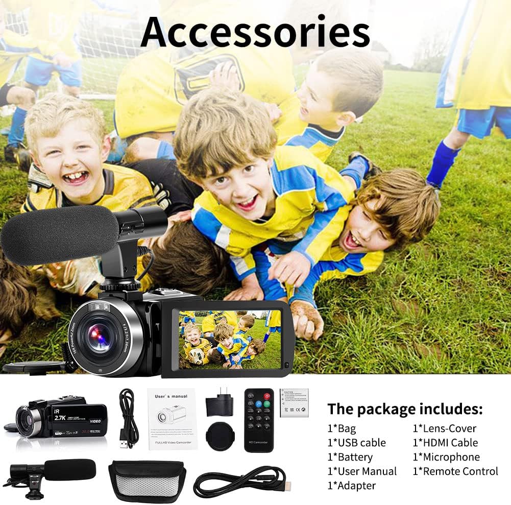 2.7K Full HD 30FPS Vlogging Camera with Microphone & Remote V57957