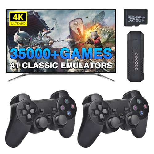Classic Retro Gaming Console with 41 Emulators 4K HD 2.4G Wireless Controllers 64GB Z483
