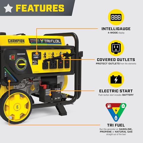 12,500-Watt Electric Start Tri Fuel Portable Generator G67291