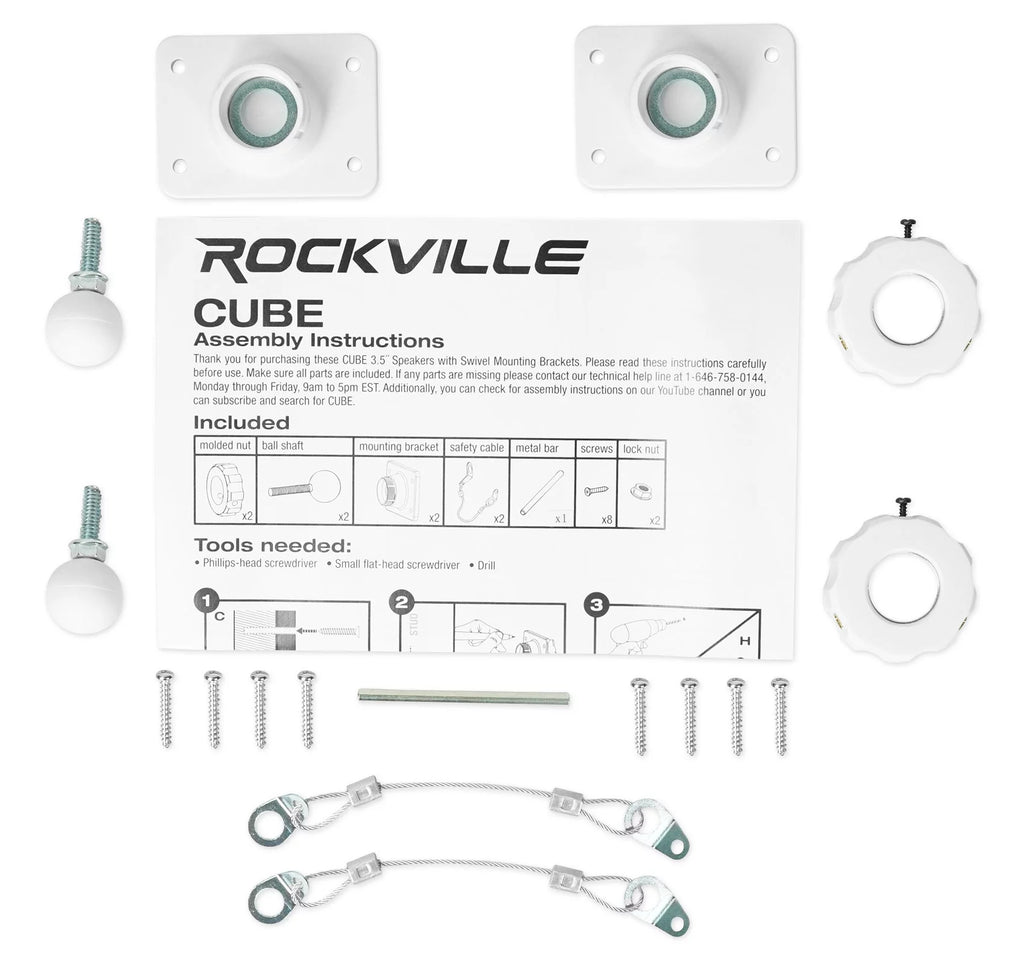 70v Amplifier and 10 White Cube Speakers Z649566