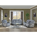 Silver Gray Fabric Loveseat with Console M43950