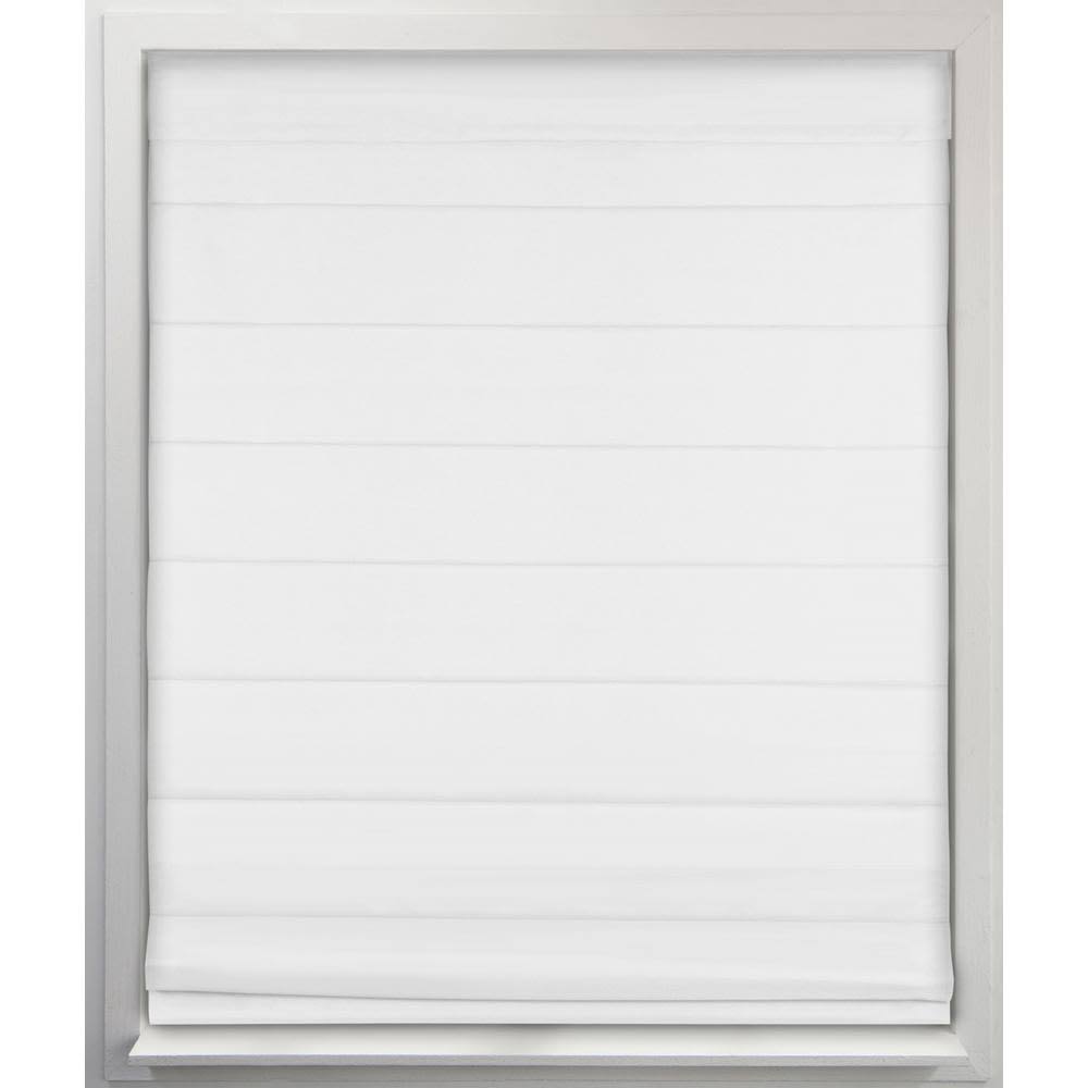 White Cordless Fabric Roman Shades U8203