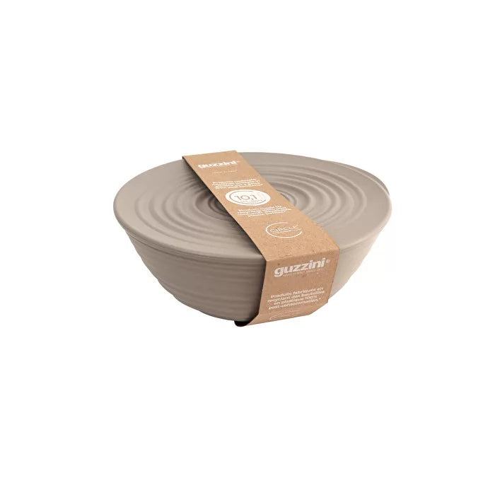 L Bowl With Lid Taupe P5101